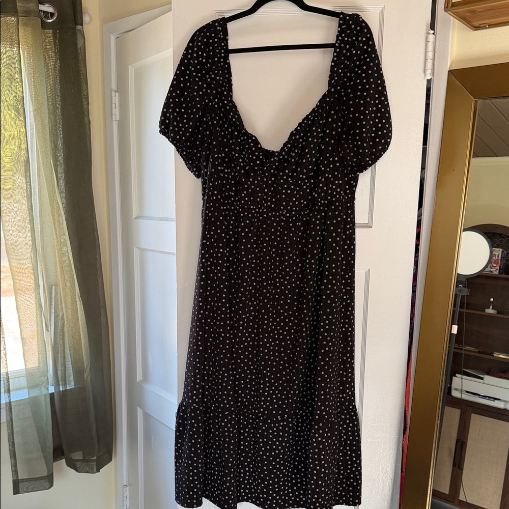 Elegant Black Polka Dot Dress